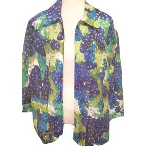 Ruby Rd‎ Favorites Jacket Womens 20W Lightweight Denim Blue Green Purple Zipper
